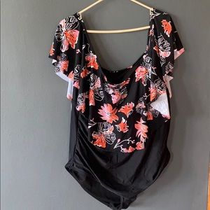 Ruffle plus size swim suit